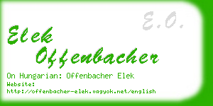 elek offenbacher business card